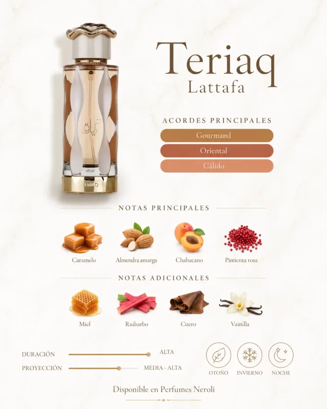 teriaq lattafa notas olfativas